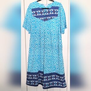 Only Necessities Womens Housecoat  Blue Robe House Dress Size 18/20
